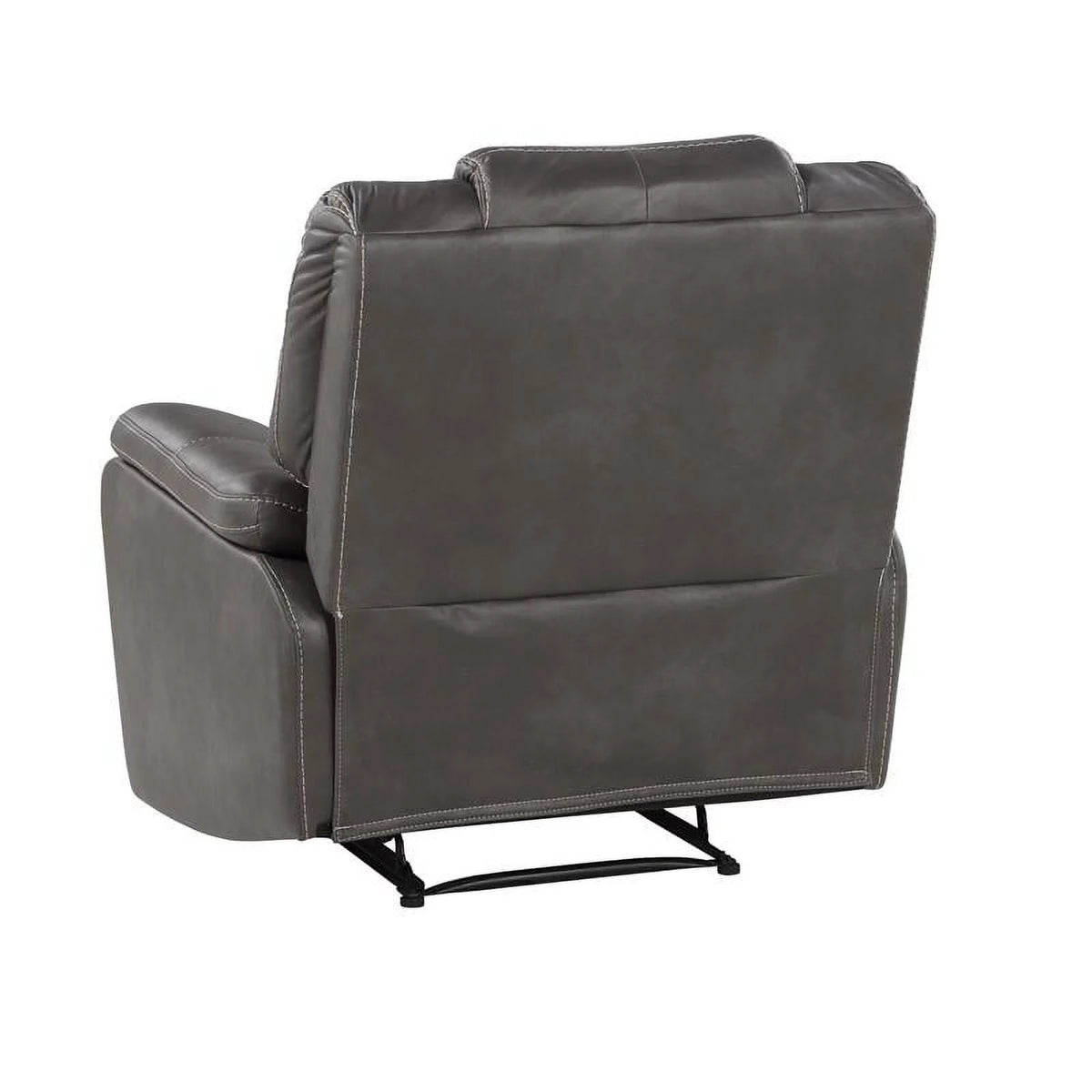Charcoal Gray Faux Leather Manual Recliner J1131