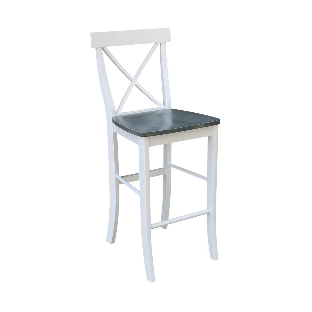 36" Round Solid Wood Extension Dining Table with 4 Bar Height Stools W29190