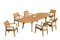Grade-A Teak 7 Pc Dining Set with 118" Oval Table and 6 Stacking Arm Chairs X162965