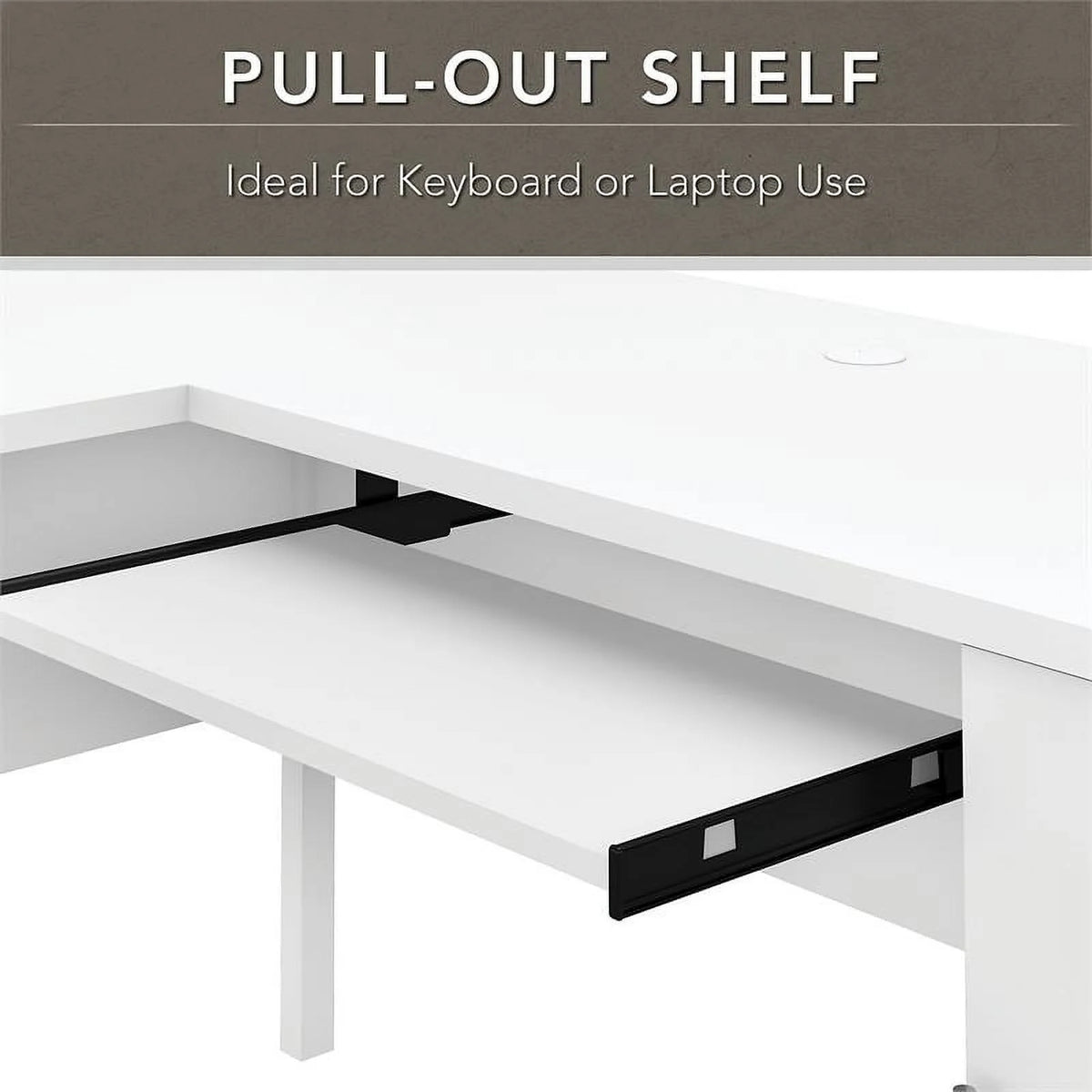 White L Shaped Desk with Hutch & File Cabinet H666213