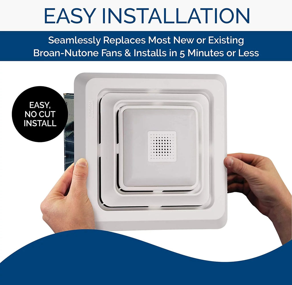 White Bathroom Exhaust Fan with LED Light S451