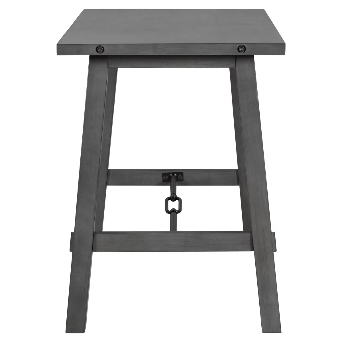 Counter Height Dining Table Solid Wood & Metal Gray L4592