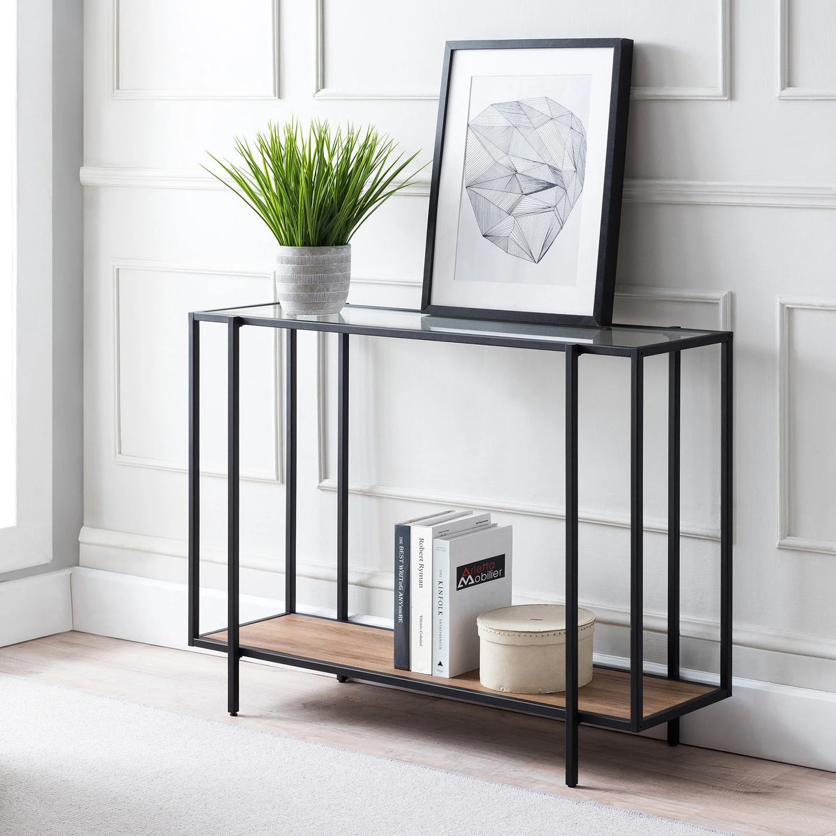 42" Wide Rectangular Console Table with MDF Shelf A538