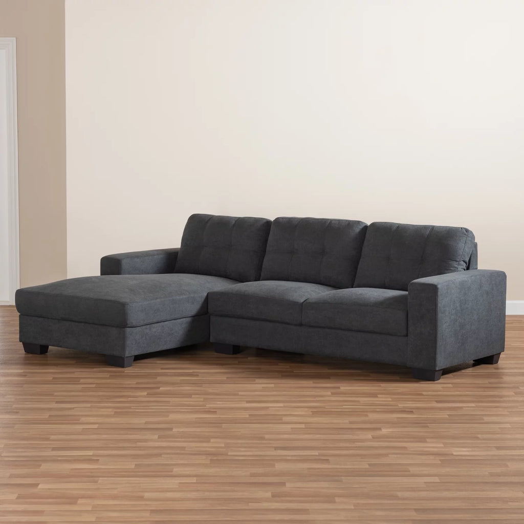 Dark Grey Sectional Sofa with Left Facing Chaise Q7155