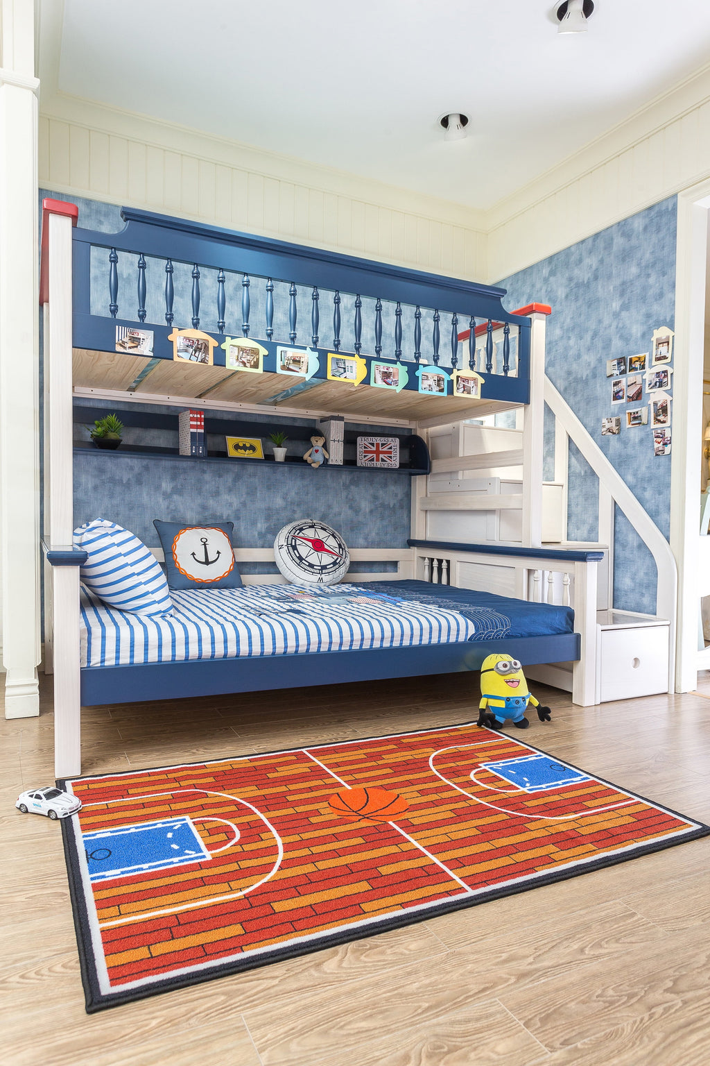 Rust Basketball Childrens Play Area Rug V5763