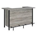 70.75"W Modern Wood Bar Unit in Gray Driftwood/Black Z64701