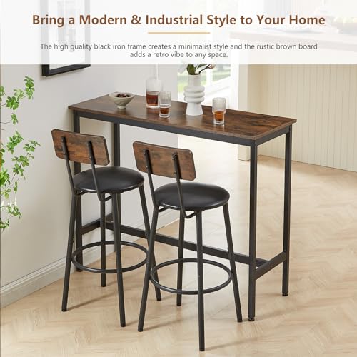 Brown 3 Piece Bar Table and Stools Set of 2 T31071