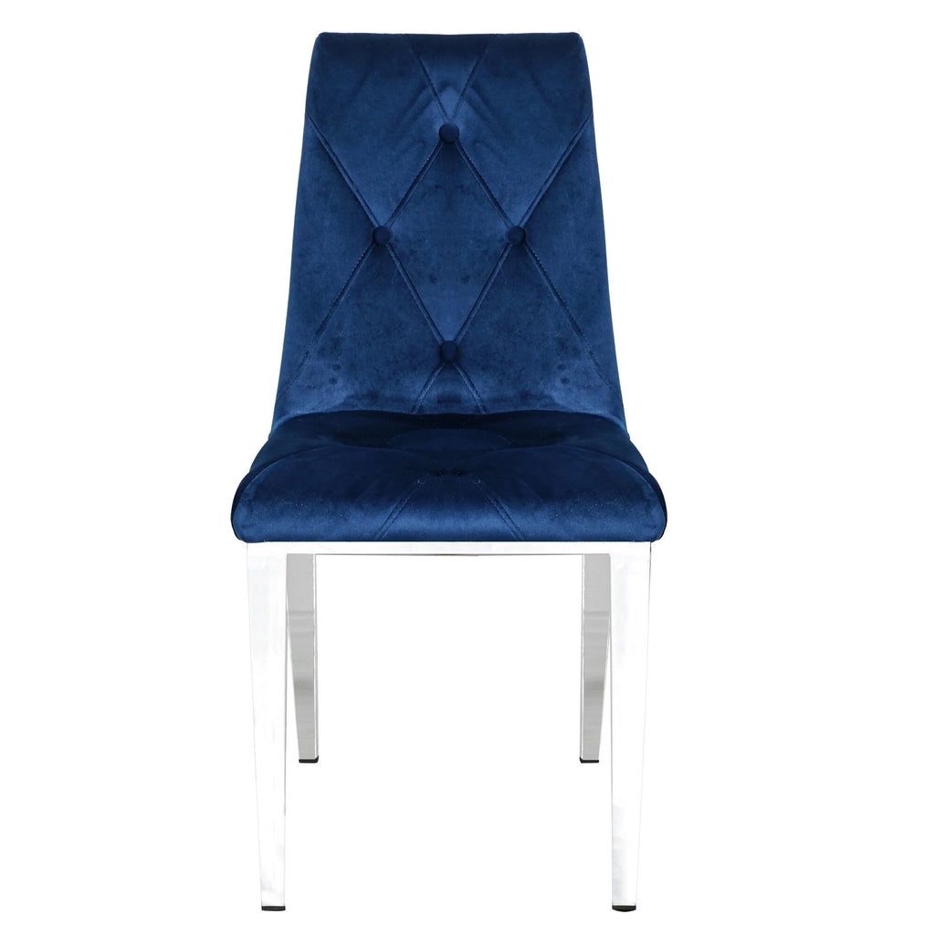 Blue Velvet Upholstered Dining Chairs G481