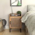 Woven Fronts Nightstand with 2 Drawers D803