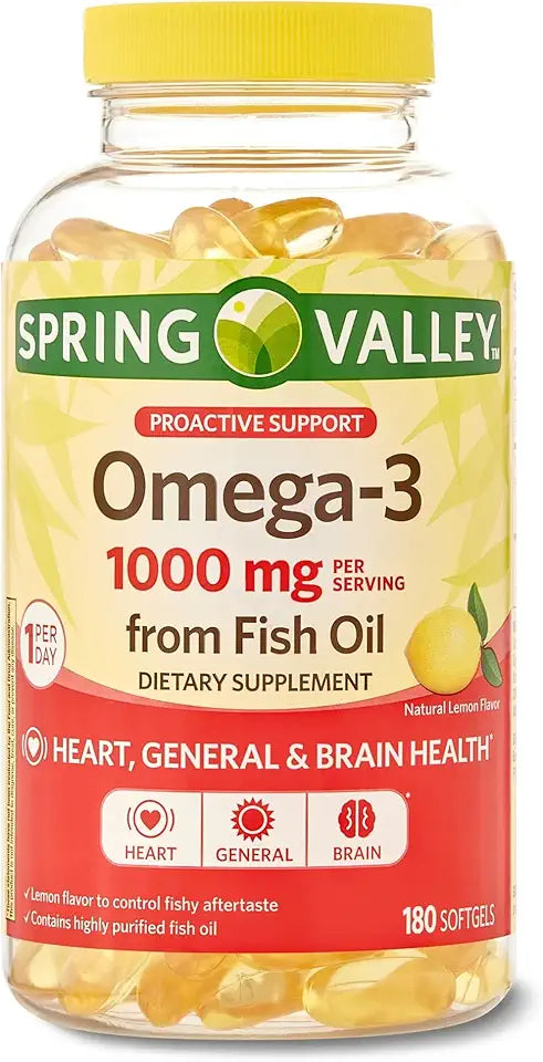 Omega-3 1000 mg Fish Oil Lemon 180 Softgels G6842
