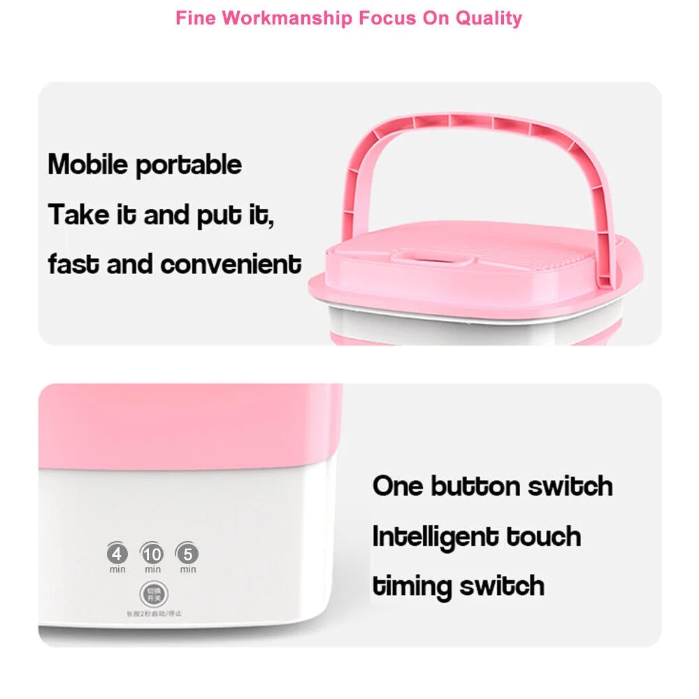 Foldable Clothes Washer with Dryer Bucket D293
