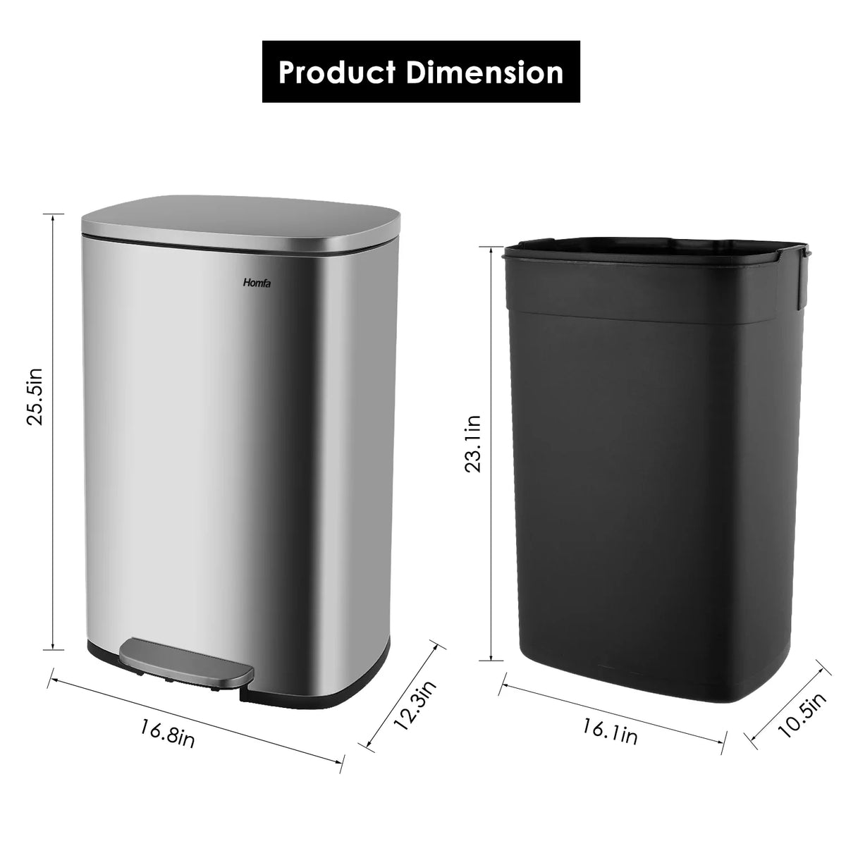 13 Gallon Fingerprint Proof Kitchen Trash Can X324253