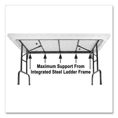 Adjustable Folding Tables, Rectangular, 72" x 30" x 22" to 32", Yellow Top, Black Legs B771