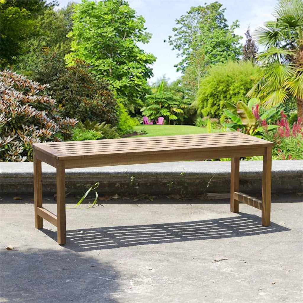 Brown Wood Outdoor Dining Bench A417490