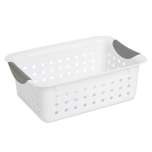 6-Pack White Plastic Storage Basket C417