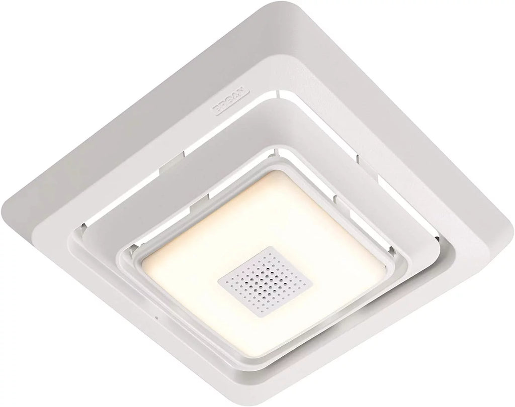White Bathroom Exhaust Fan with LED Light S451