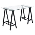 Writing Desk with Clear Glass Top and Black Base W669101