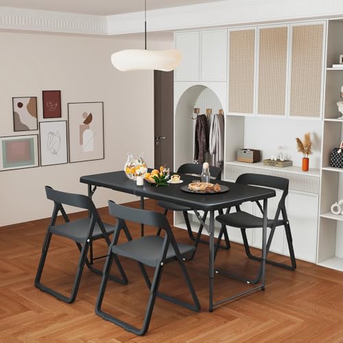 5 Foot White Folding Plastic Table with Carrying Handle Q383613