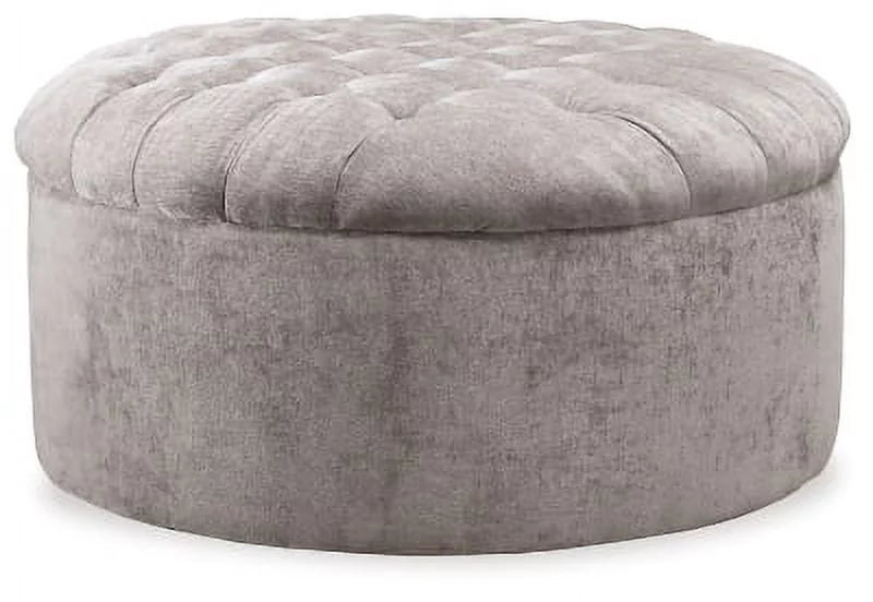 Oversized Chenille Linen Accent Ottoman G5229