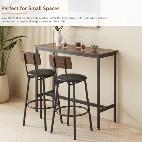 Brown 3 Piece Bar Table and Stools Set of 2 T31071