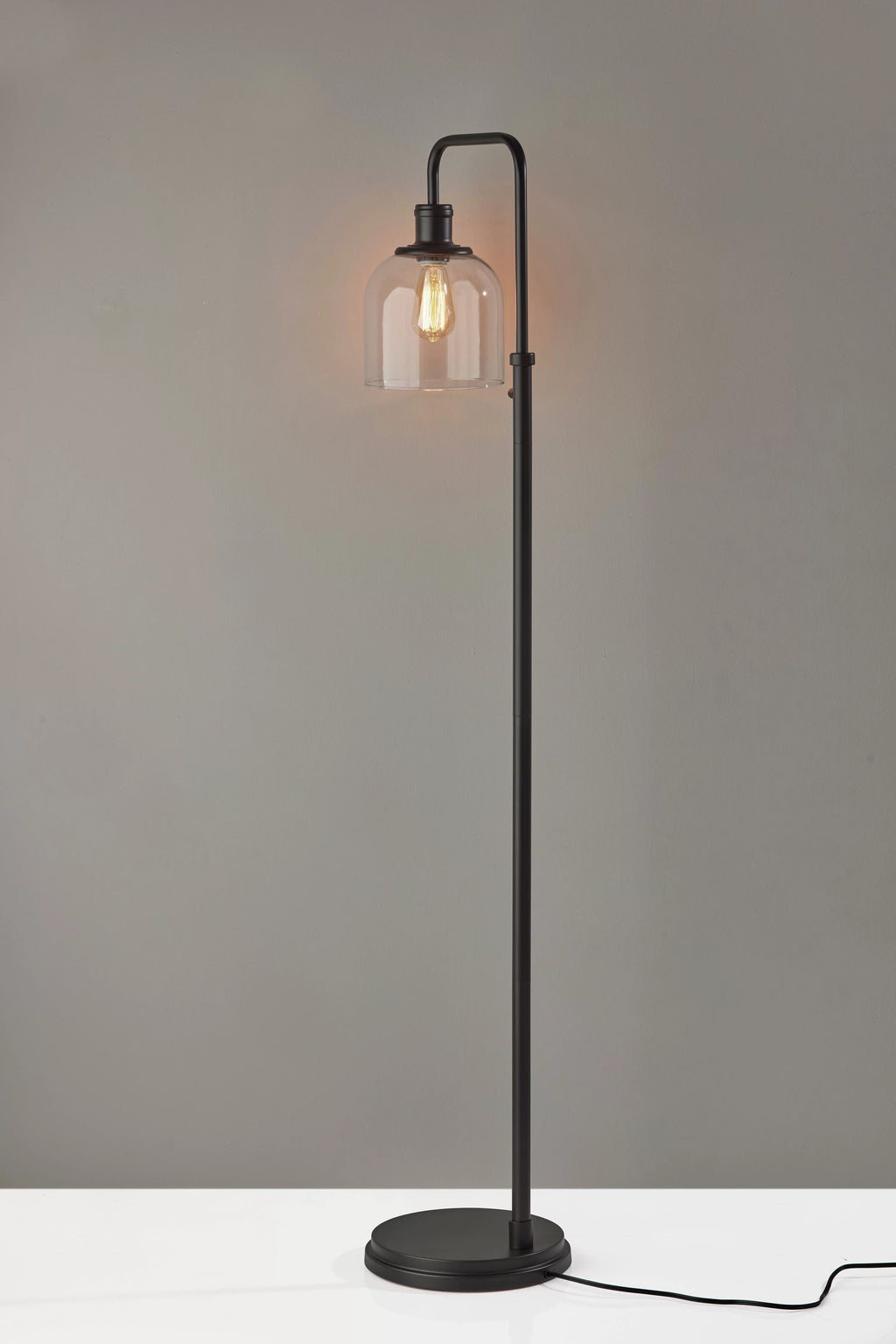 60" 1-Light Black Metal Floor Lamp J563286