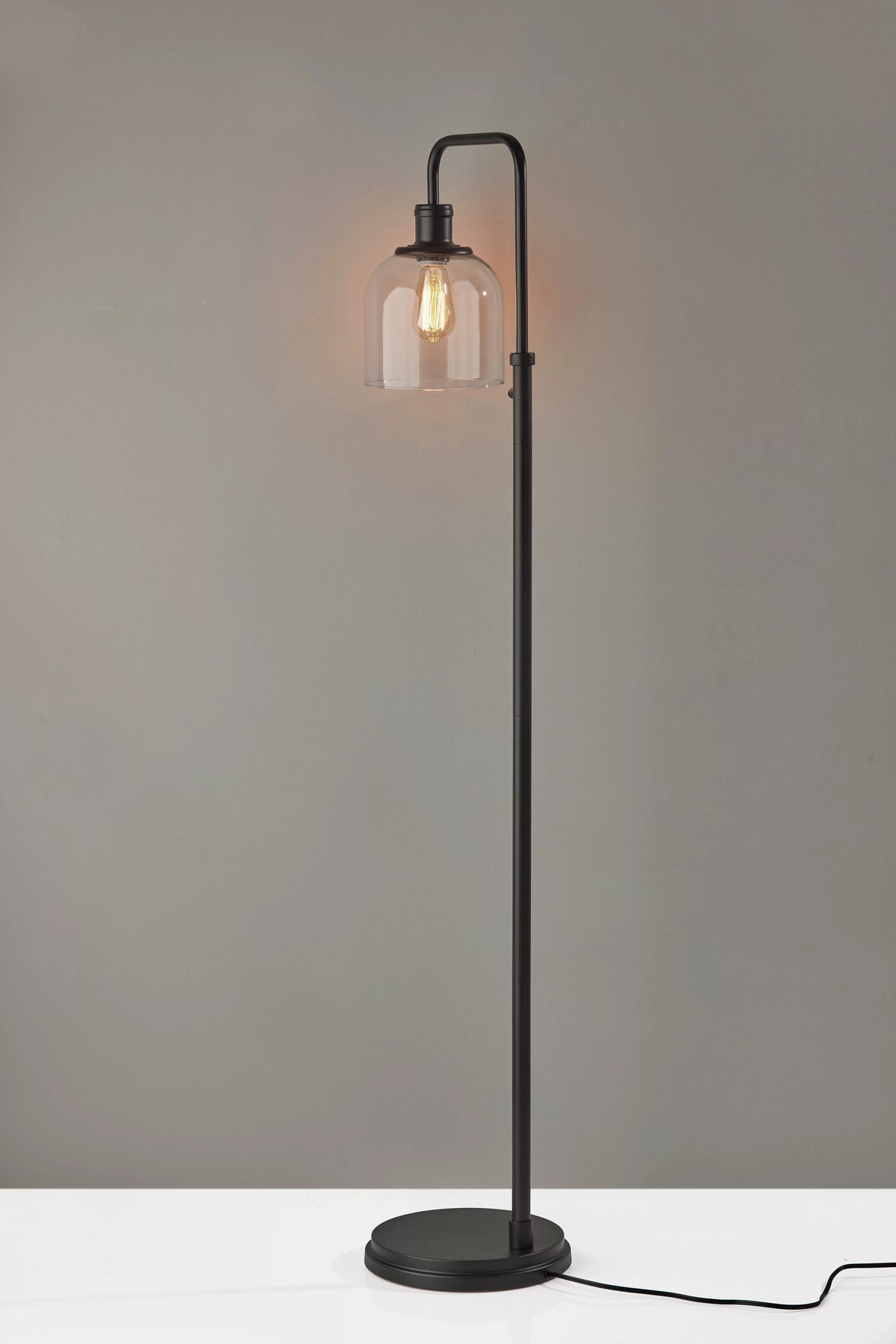 60" 1-Light Black Metal Floor Lamp J563286