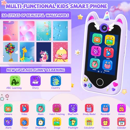 Kids Smart Phone Toy with Touchscreen, Dual Cameras, Mp3 Player, 32 GB Card K162062