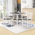 Antique White 5 Piece Counter Height Dining Table Set with Storage Shelf G934