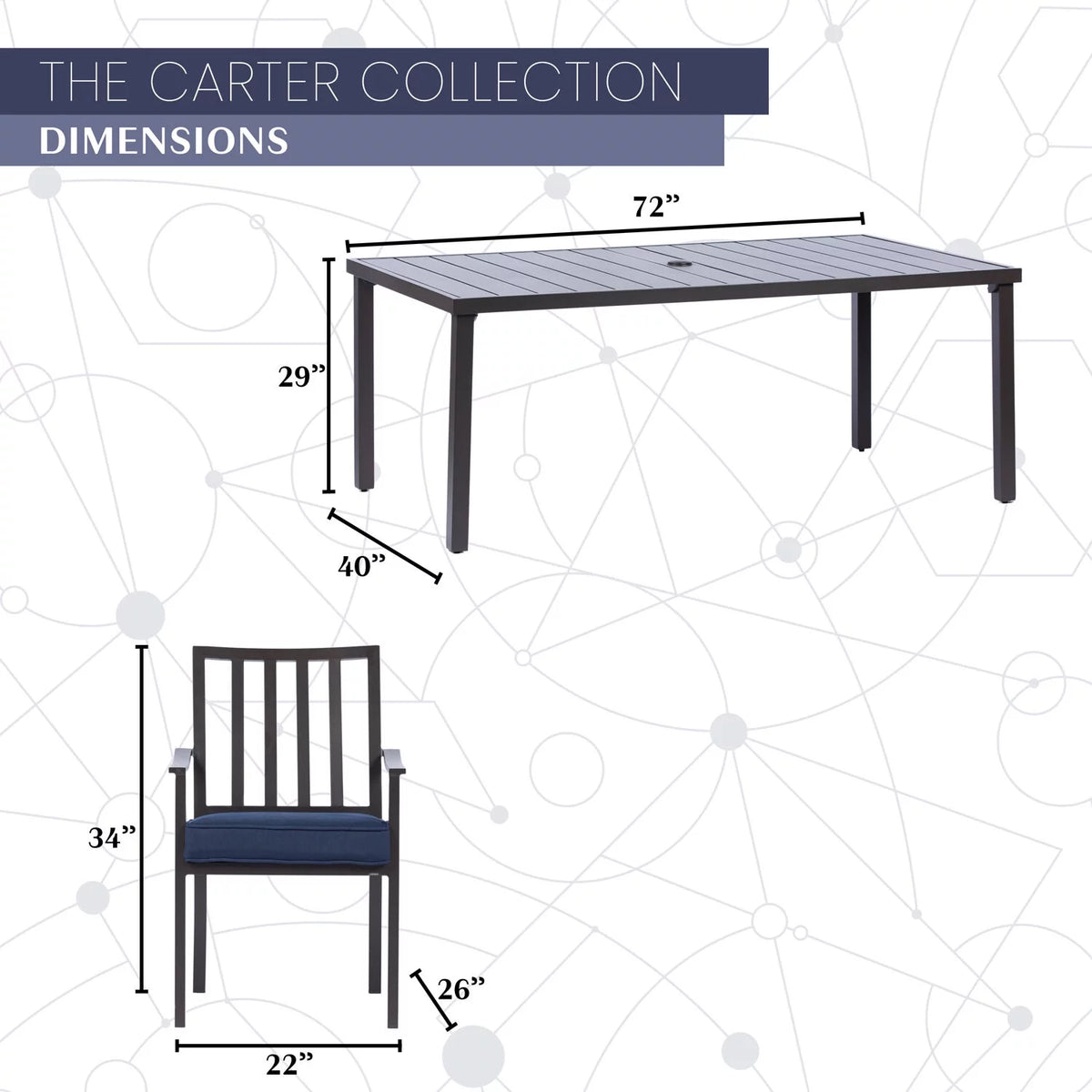 7-Piece Aluminum Patio Dining Set with 6 Chairs and Table O300625