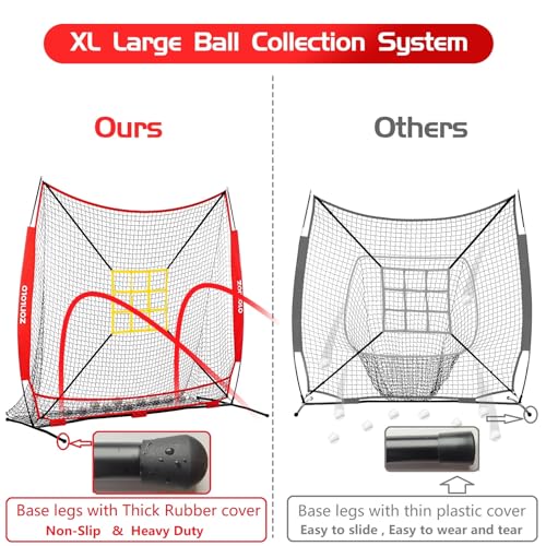 7x7 ft Baseball Net with Batting Tee and Carry Bag O881