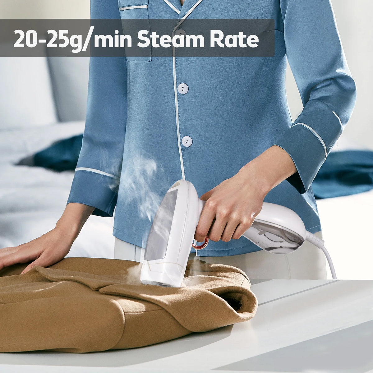 1300W Foldable Handheld Travel Steamer with 120ml Detachable Water Tank H528