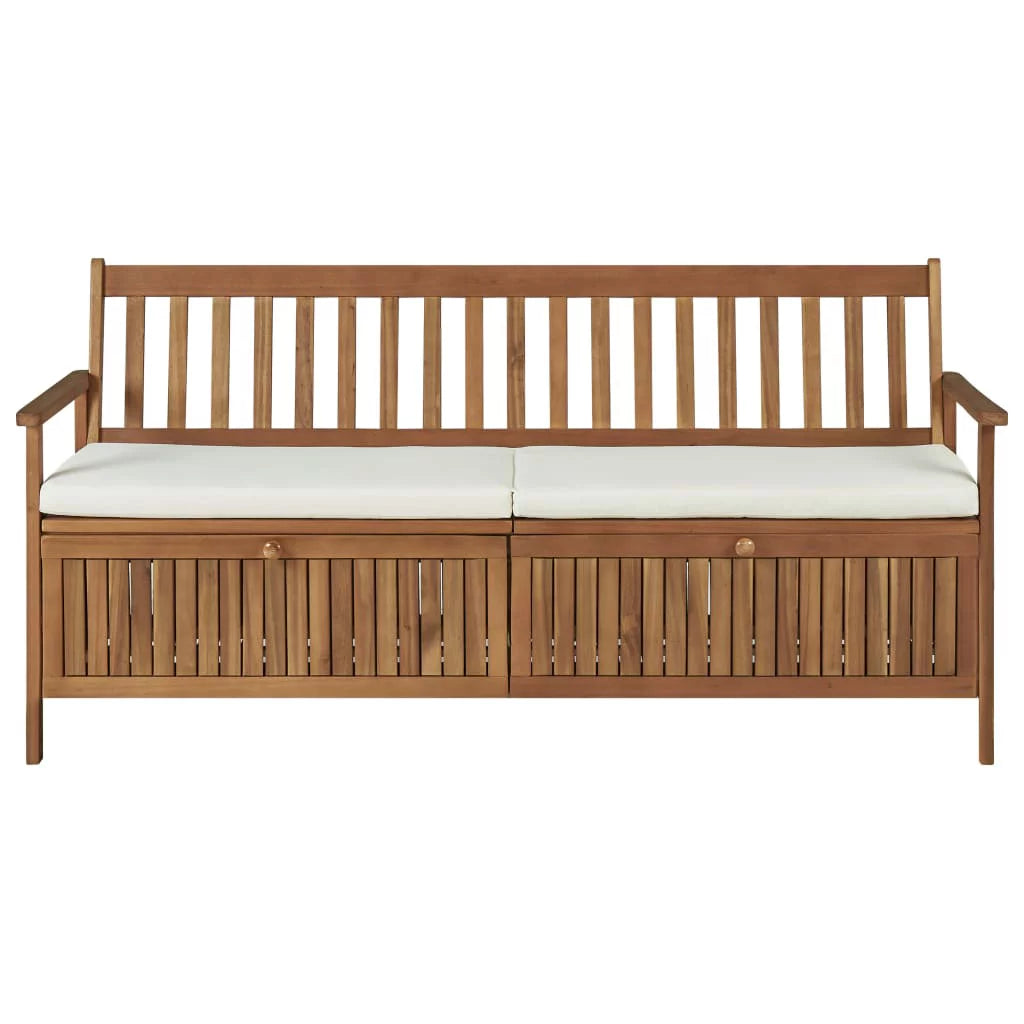Solid Acacia Wood Storage Bench with Cushion X2954