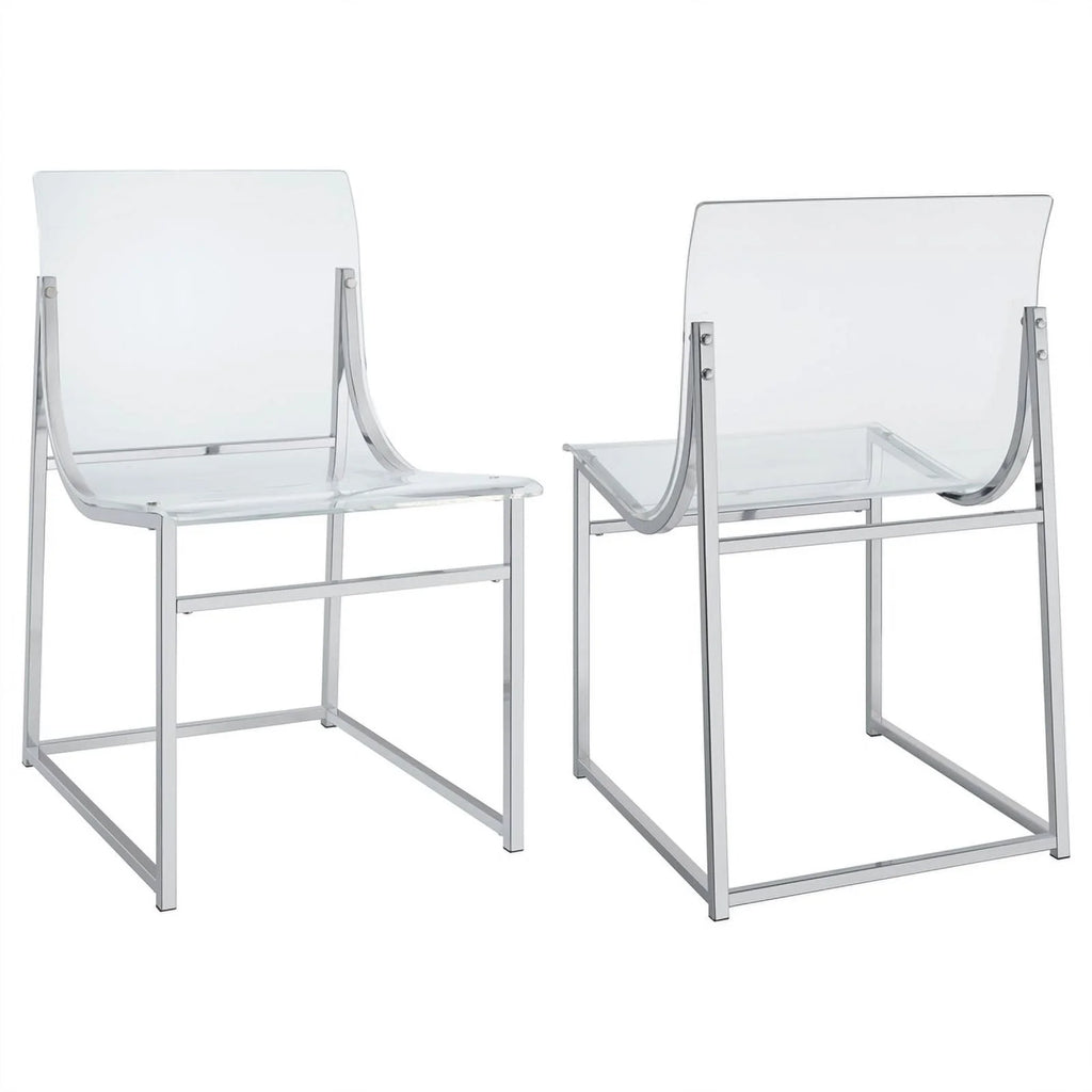 Modern Metal Acrylic Dining Side Chair A5993