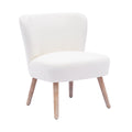 25" Wide Wingback Accent Chair Water and Stain Resistant Boucle Cream O627
