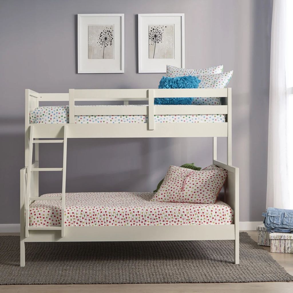 Off White Wood Twin Over Full Bunk Bed G796147