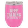 12 oz Double Wall Vacuum Insulated Stainless Steel Stemless Wine Tumbler with Lid D31851