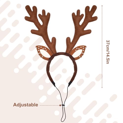Adjustable Christmas Reindeer Antlers Pet Headband T8401