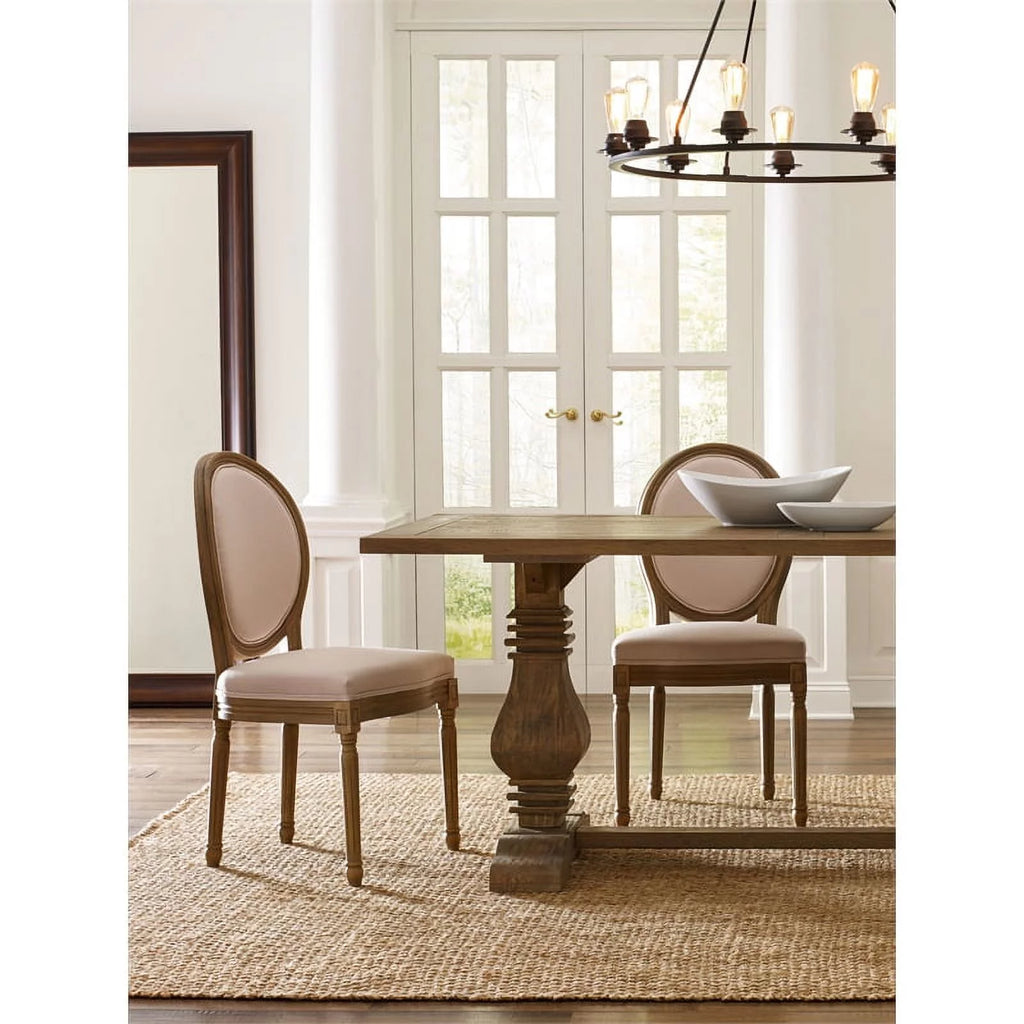 Round Dining Chair Set of 2 Cream L637