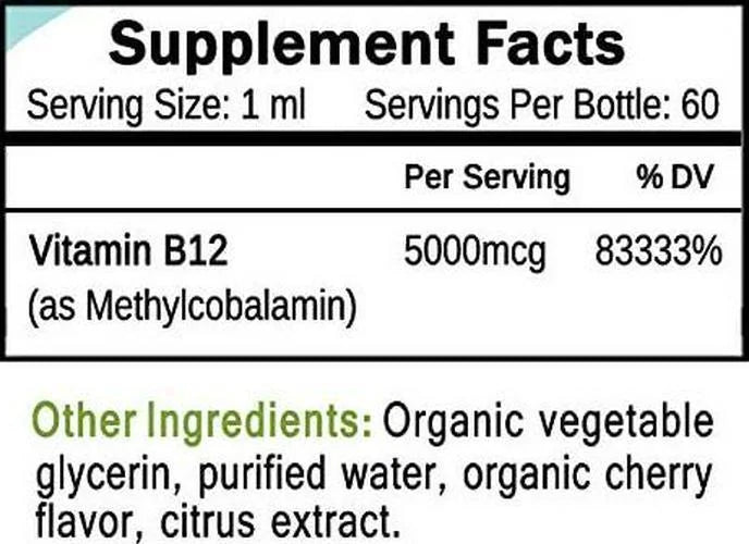 Organic B12 Liquid Drops 5000mcg D644262