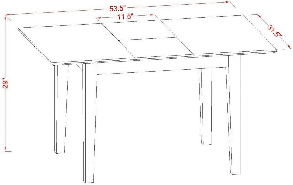 Solid Wood Rectangle Dining Table with Leaf P634