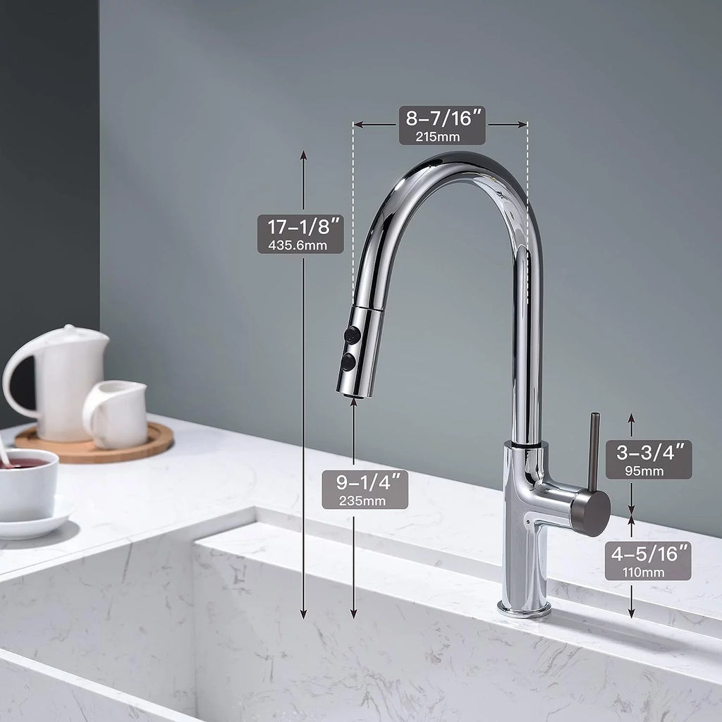 Chrome Pull Down Sprayer Kitchen Faucet O291