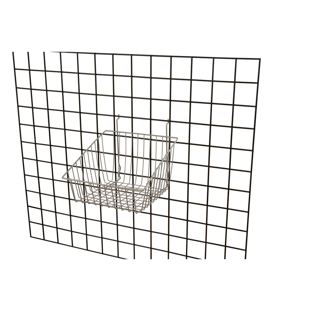 Black Metal Wire Basket for Slatwall, Pegboard or Gridwall, Pack of 6 D301140