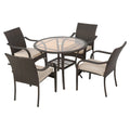 5 Piece Round Patio Dining Set with Cushion M886522