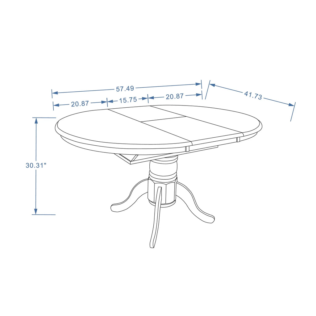 Single Pedestal Dining Table with Butterfly Leaf D77777