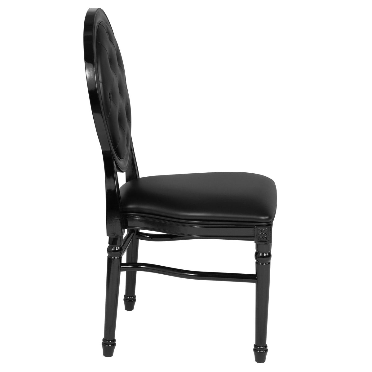 2 Pack Black Vinyl Tufted Back Chair Q9286