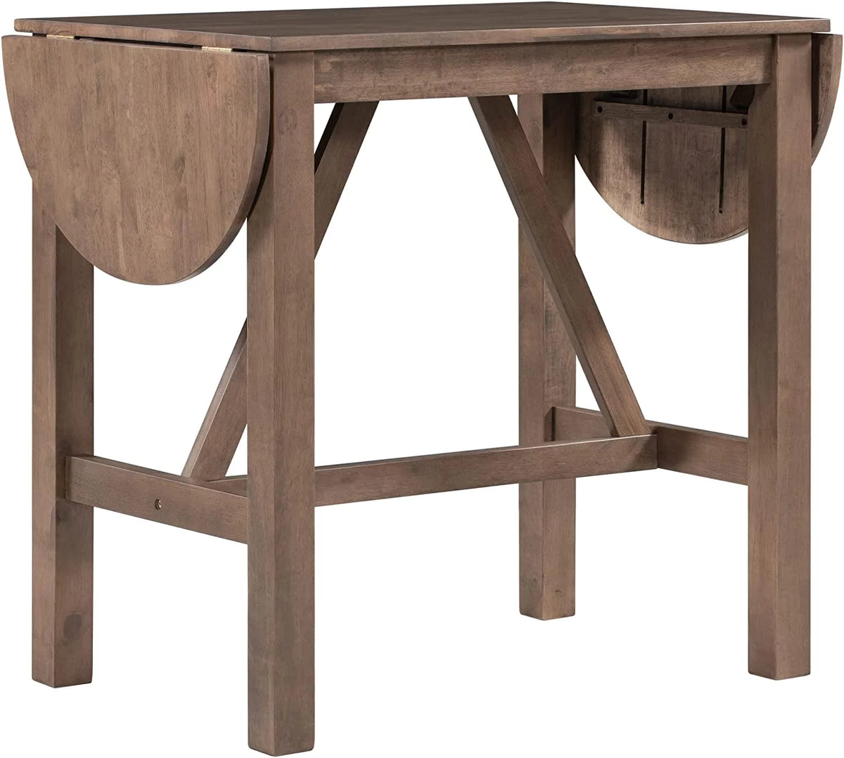 3-Piece Wood Counter Height Dining Table Set with 2 Upholstered Chairs and Drop Leaf Z506391