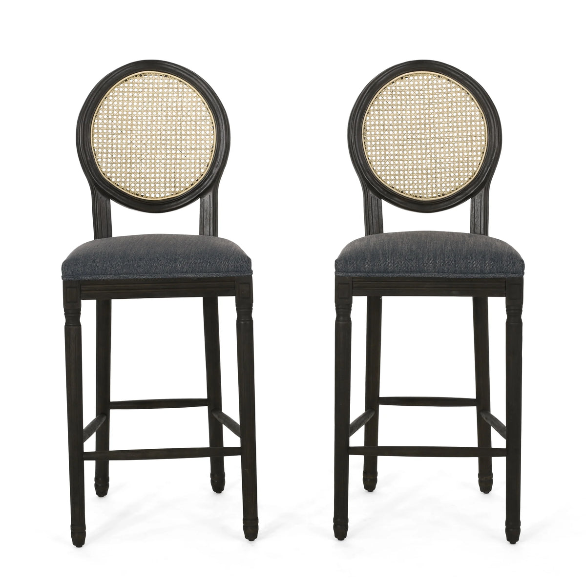 Upholstered Wood Barstools Set of 2 K5107