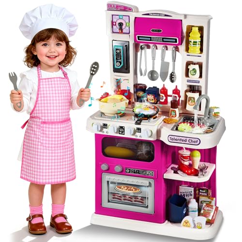 31.1'' Play Kitchen Set with Steam, Sound & Light B255428