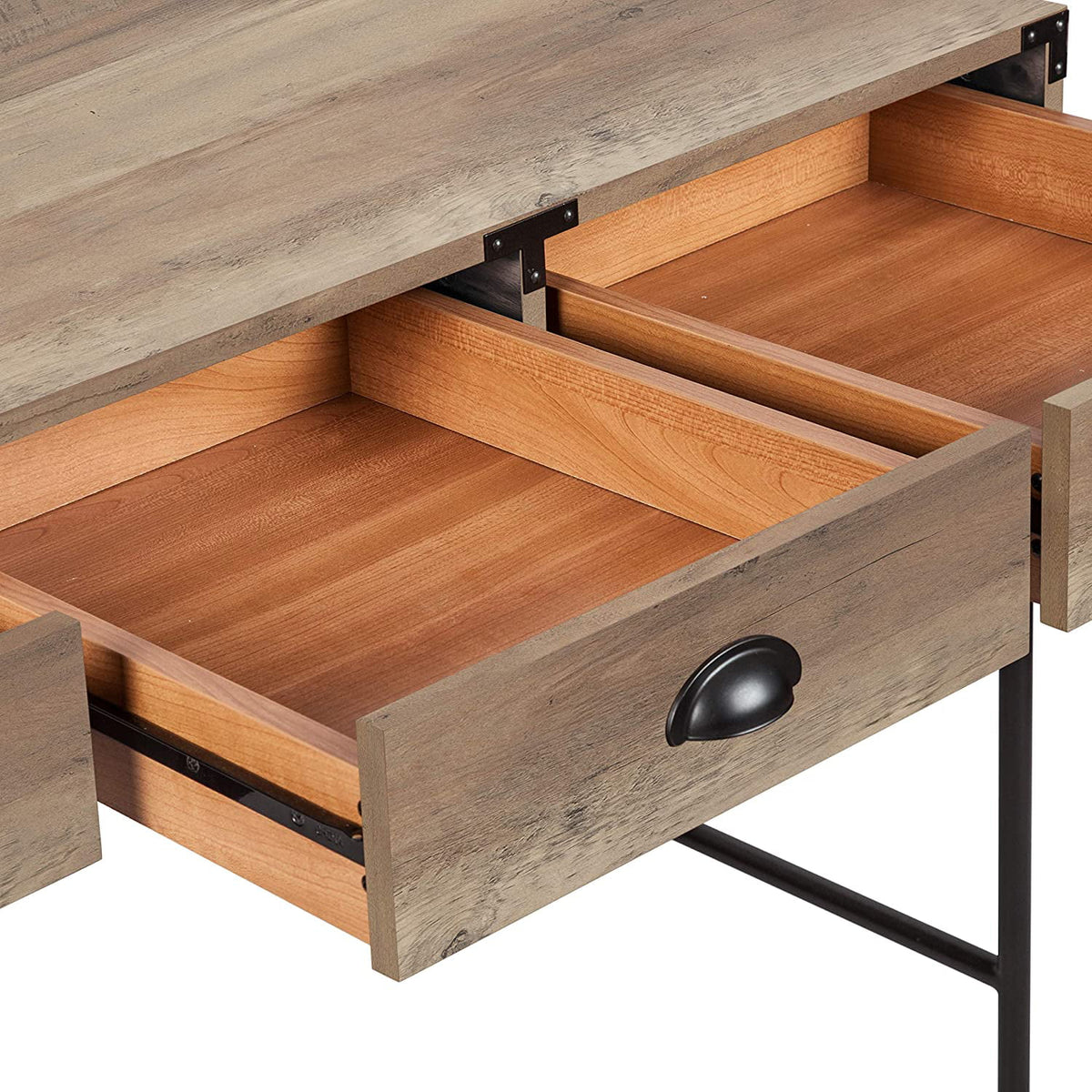 Oak Vanity Desk with Drawers Q383004