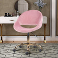 Pink Faux Fur Adjustable Swivel Vanity Chair D585407